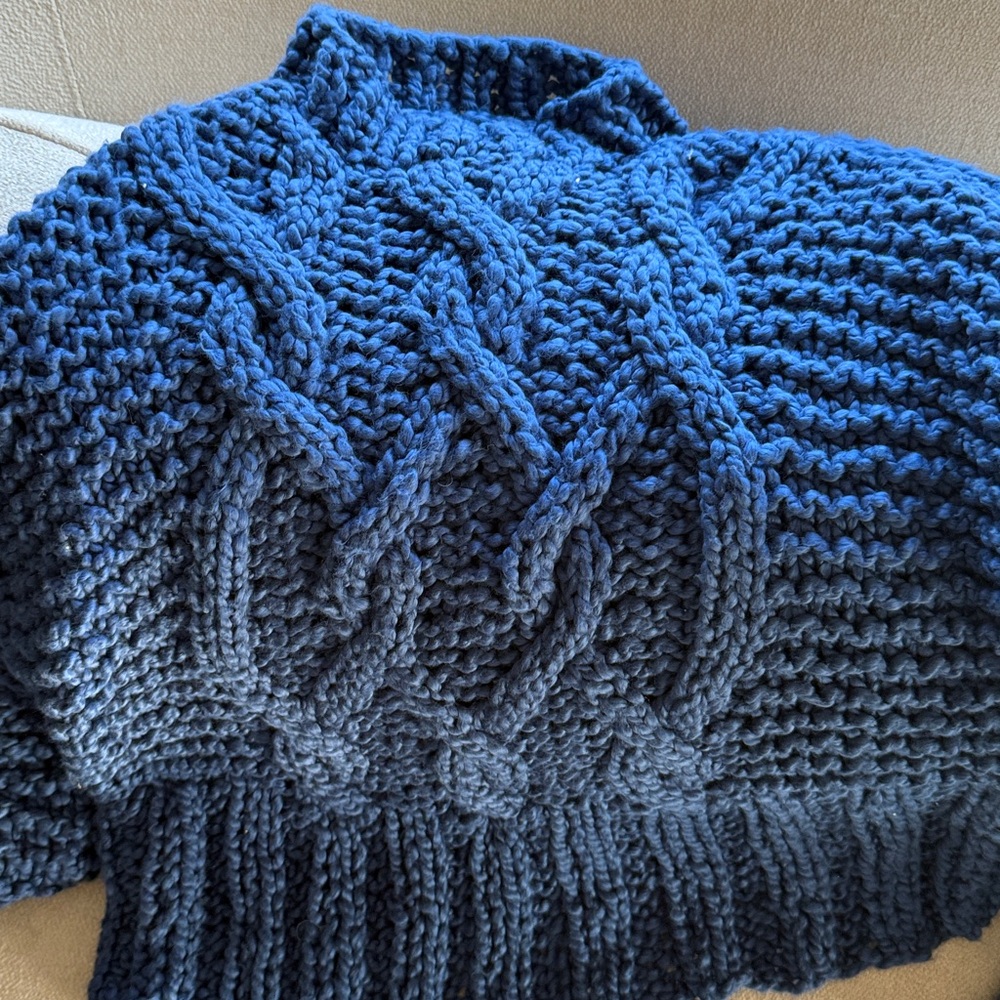 Loopy Case Blue Chunky Knit Sweater - Picture 3 of 12